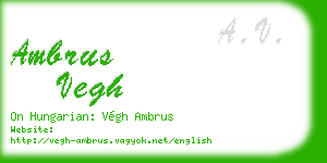 ambrus vegh business card