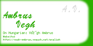 ambrus vegh business card